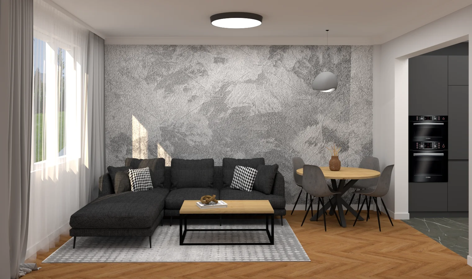 Industrial cozy — Жилищен интериор, интериорен проект на Елица Тодорова
